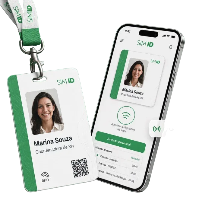Crachás SIM ID e credencial digital no celular